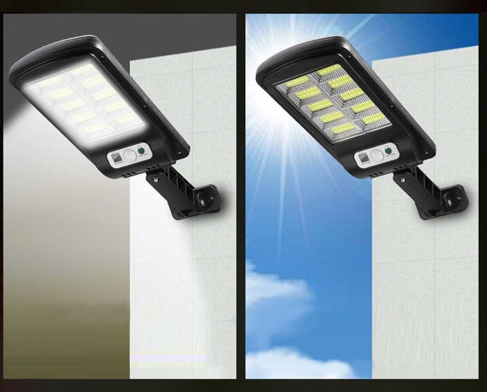 Faro lampione stradale pannello solare fotovoltaico sensore 120 LED COB 40W HHS