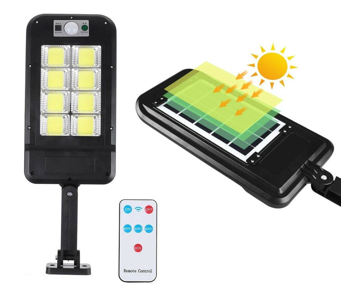 Faro lampione stradale solare con sensore telecomando 160 LED HS-8013(COB)C