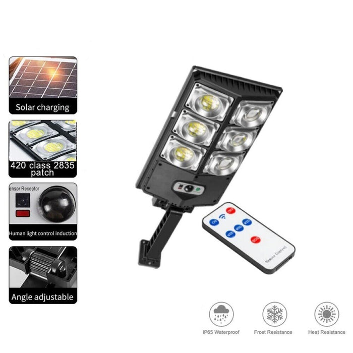 Faro lampione stradale solare sensore di movimento fotovoltaico180 LED W789A-3