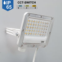 Faro slim per esterno LED IP65 con interruttore CCT da 3000K a 6500K faretto bianco staffa luce giardino insegna tabella 30W