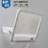 Faro slim per esterno LED IP65 con interruttore CCT da 3000K a 6500K faretto bianco staffa luce giardino insegna tabella 150W