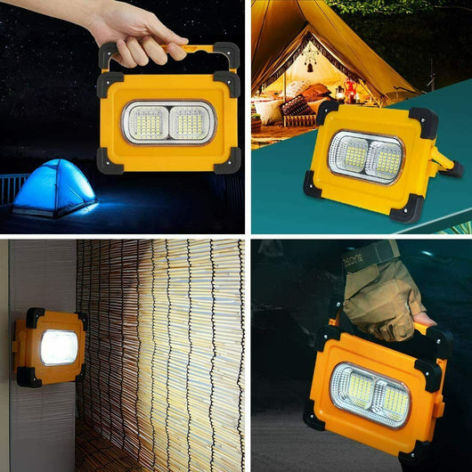 Faro portatile Power bank emergenza led 80w con pannello solare ricaricabile USB sos campeggio