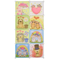 Mobile Scarpiera Modulare Salvaspazio, 6 Cubi 35x45x35 cm in Acciaio e PP, 74x47x144 cm, Rosa