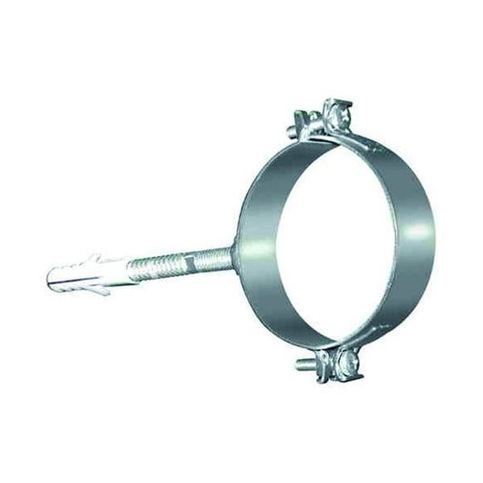 Fascetta murale con collare e tassello acciaio INOX lucido DN 80 canna fumaria, tubo acciaio inox 316