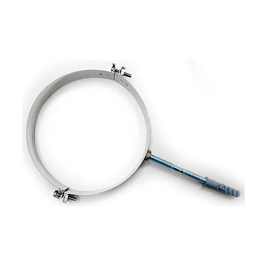 Fascetta murale con collare e tassello acciaio INOX lucido DN300 canna fumaria, tubo acciaio inox 316