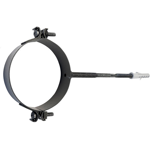 Fascetta murale con collare e tassello nera DN 80 canna fumaria