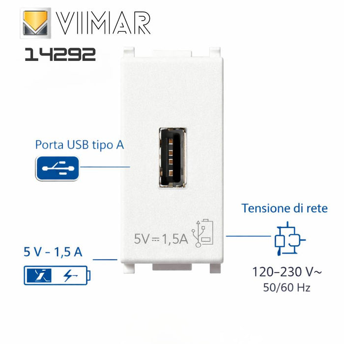 Unità di alimentazione usb 5v 1 5a bianca per uso domestico