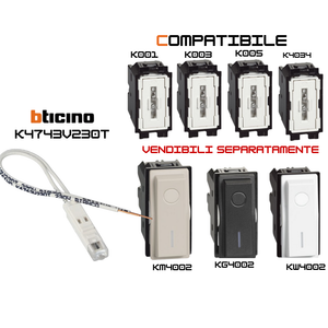 Bticino living now k4743v230t led bianco 230v alta luminosità segnalazione diurna