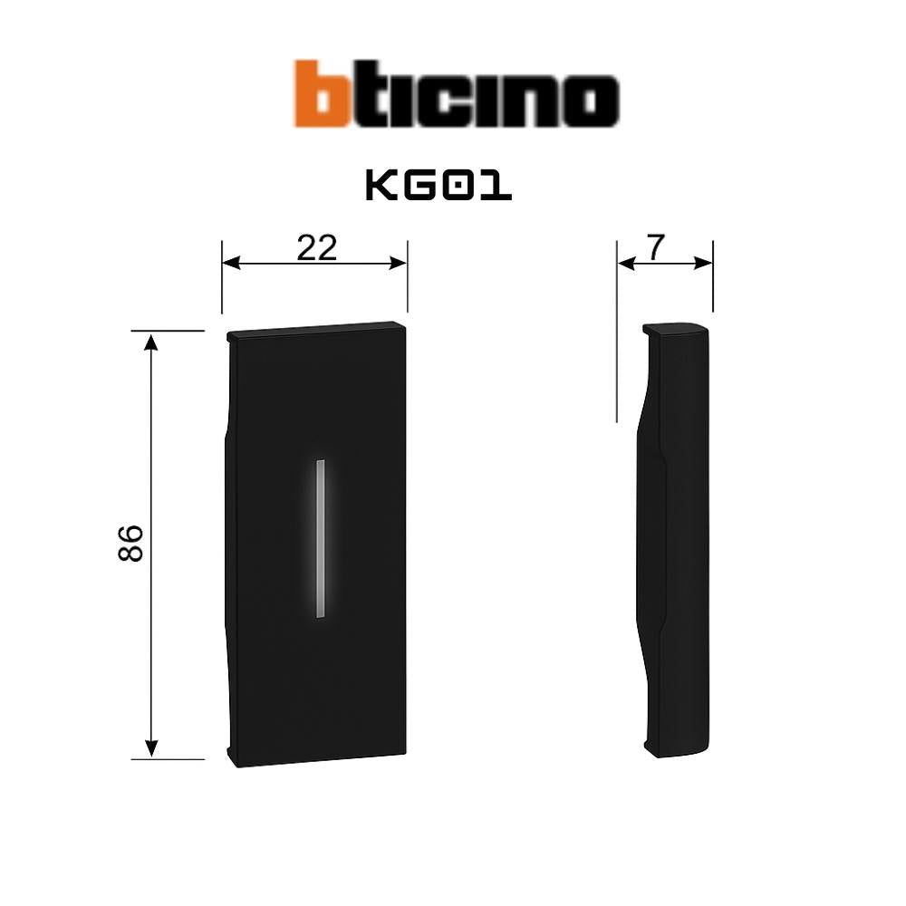 Cover illuminabile bticino 1 modulo varie finiture di colore *** colore nero, confezione 1