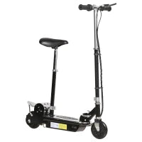 Monopattino Elettrico Pieghevole con Sella, 2 Ruote e Manubrio Regolabile, Bambini 7-12 Anni, 81.5x38x94cm, Nero