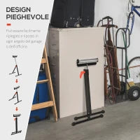 Cavalletto a Rullo ad Altezza Regolabile in Metallo, Design Pieghevole e Salvaspazio, 44x50x68-110 cm