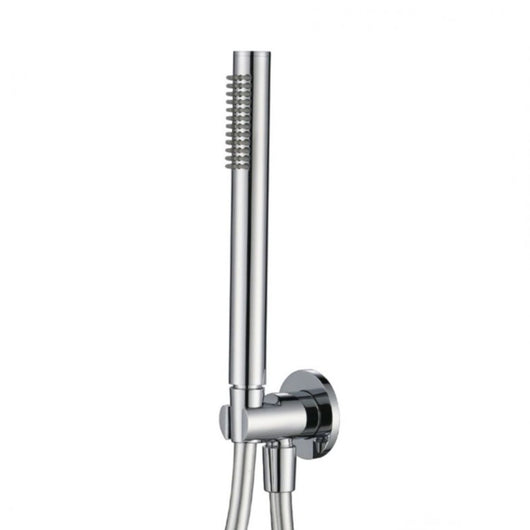 Kit set doccia ottone cromato completo di supporto presa acqua con flessibile e doccetta tondo *** confezione 1