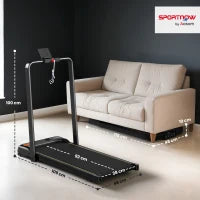 Tapis Roulant Pieghevole con Inclinazione Regolabile, Velocità 1-10 km/h, Display LED e Telecomando, Nero