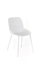 E-STYLO Sedia da pranzo in polipropilene bianco e gambe in metallo bianco, 55cm X 46cm H. 79cm.
