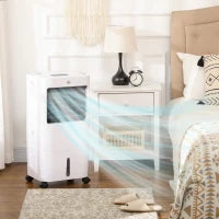 Ventilaore Portatile Mobile 3 in 1 con Oscillazione, 3 Velocità, Telecomando, Timer 8H, Bianco