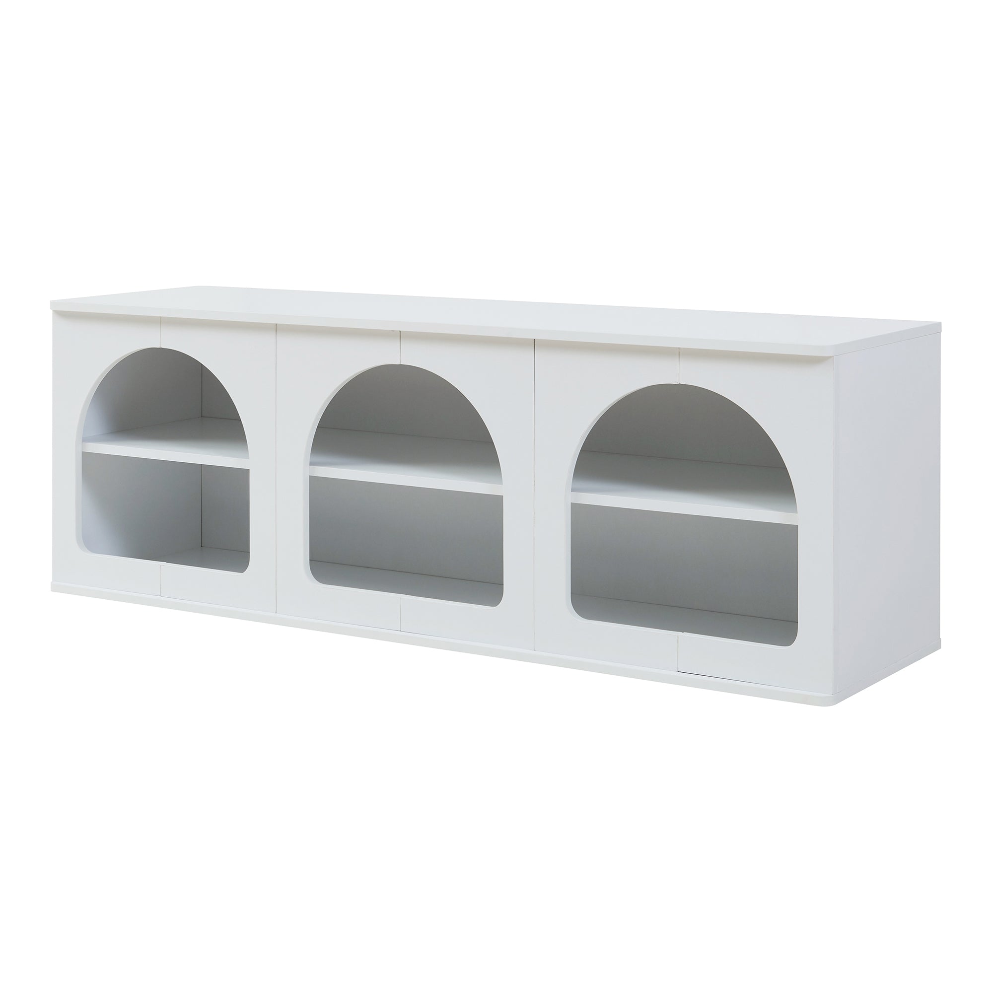 Mobile Porta TV Trorhun con Ripiano 140 x 38 x 48 cm - Bianco [en.casa]