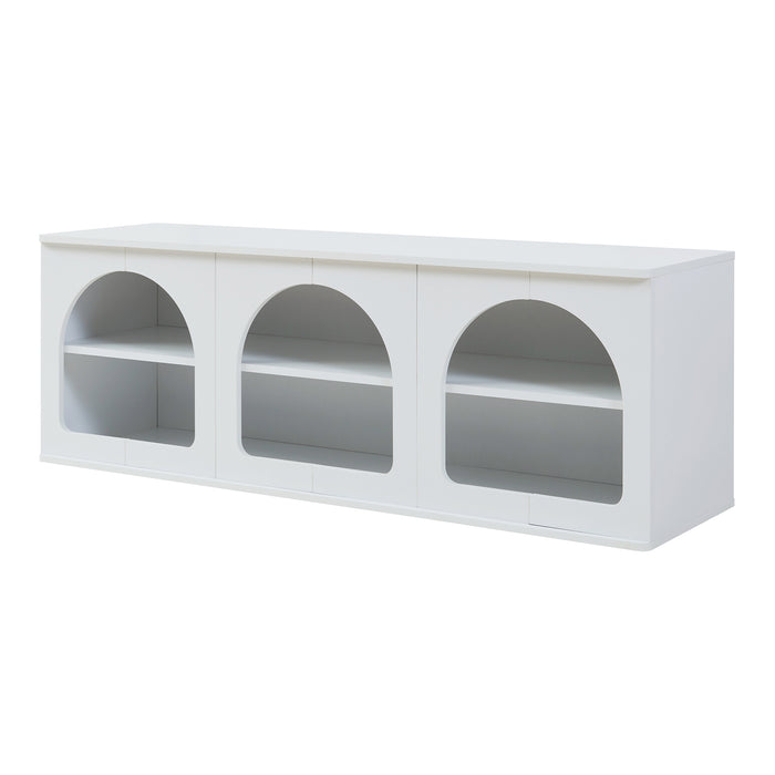 Mobile Porta TV Trorhun con Ripiano 140 x 38 x 48 cm - Bianco [en.casa]