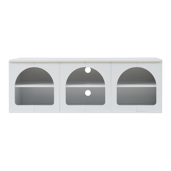 Mobile Porta TV Trorhun con Ripiano 140 x 38 x 48 cm - Bianco [en.casa]