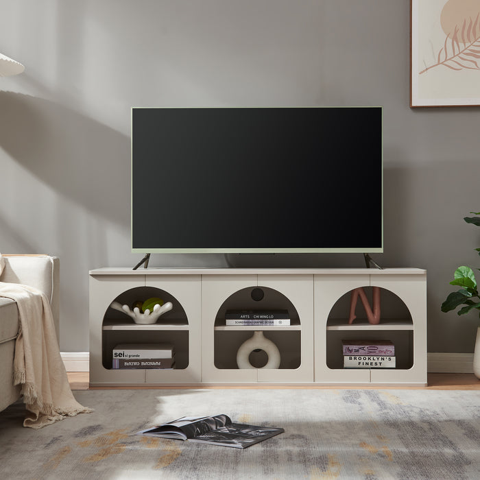 Mobile Porta TV Trorhun con Ripiano 140 x 38 x 48 cm - Grigio [en.casa]