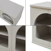 Mobile Porta TV Trorhun con Ripiano 140 x 38 x 48 cm - Grigio [en.casa]