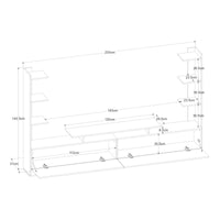 Mobile TV Rauki con Ripiani Laterali e Ante a Ribalta - Bianco/Effetto Rovere [en.casa]