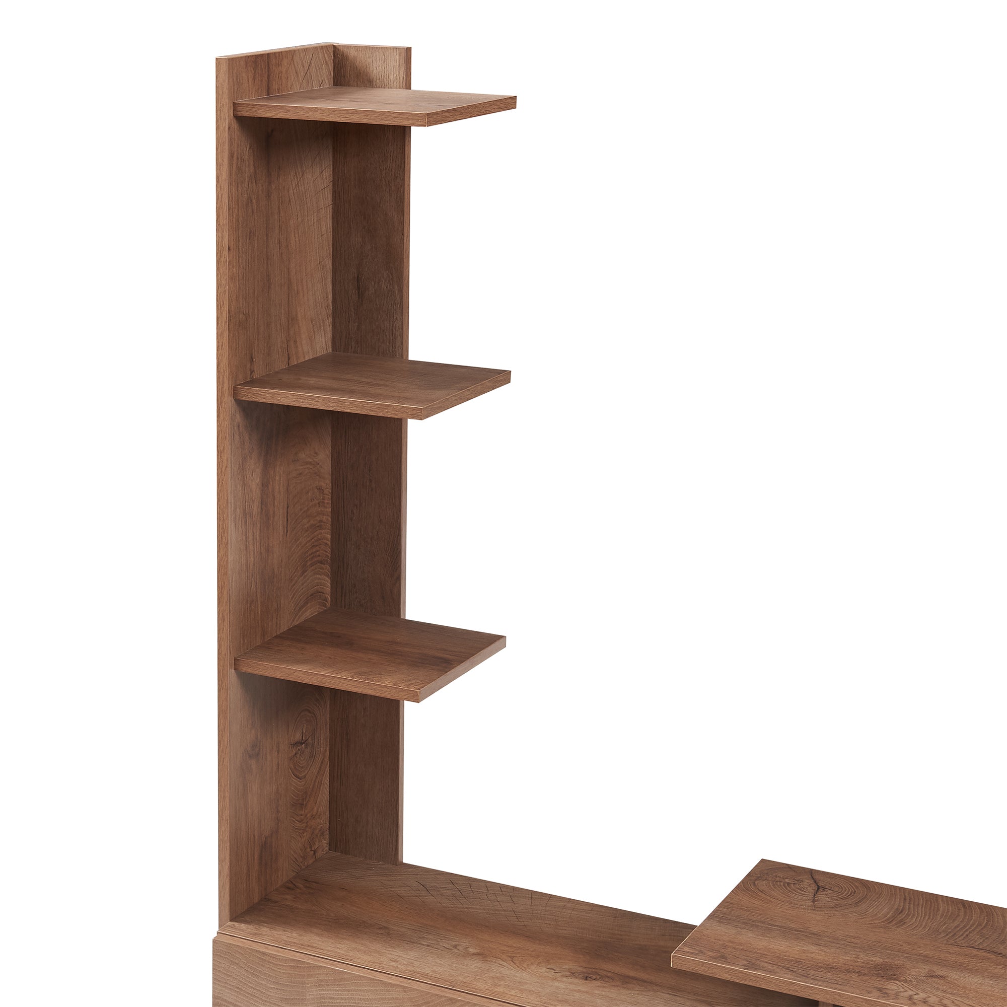 Mobile TV Rauki con Ripiani Laterali e Ante a Ribalta - Effetto Noce [en.casa]