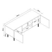 Mobile TV Starvili con Ante e Scomparti Aperti 120x40x45 cm Beige [en.casa]
