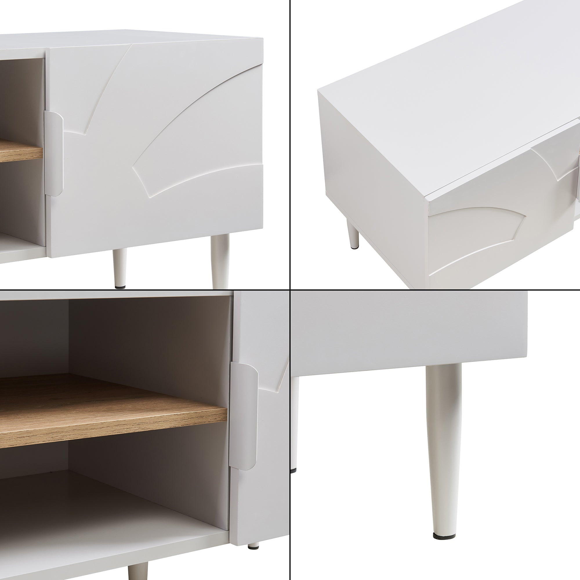 Mobile TV Starvili con Ante e Scomparti Aperti 120x40x45 cm Beige [en.casa]