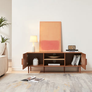 Mobile TV Starvili con Ante e Scomparti Aperti 120x40x45 cm color Ruggine [en.casa]