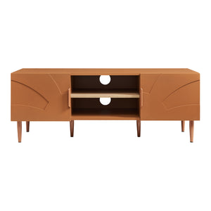 Mobile TV Starvili con Ante e Scomparti Aperti 120x40x45 cm color Ruggine [en.casa]