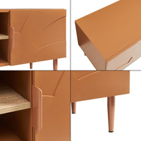 Mobile TV Starvili con Ante e Scomparti Aperti 120x40x45 cm color Ruggine [en.casa]