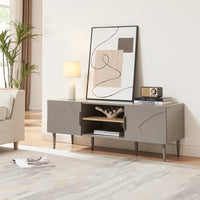 Mobile TV Starvili con Ante e Scomparti Aperti 120x40x45 cm Grigio [en.casa]