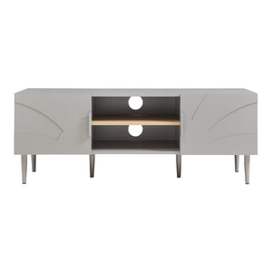 Mobile TV Starvili con Ante e Scomparti Aperti 120x40x45 cm Grigio [en.casa]