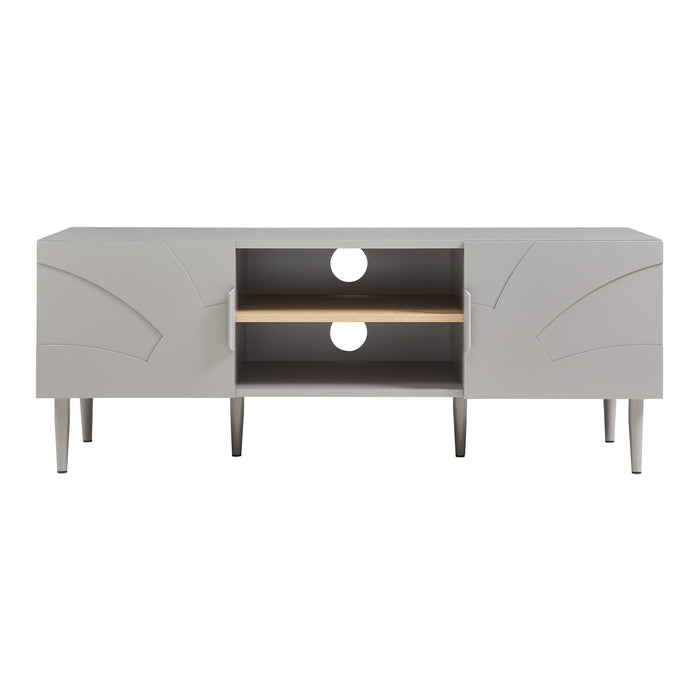 Mobile TV Starvili con Ante e Scomparti Aperti 120x40x45 cm Grigio [en.casa]