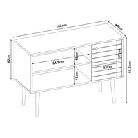 Mobile TV Vare con Anta e Vani Aperti 100 x 40 x 66 cm - Bianco/Giallo [en.casa]