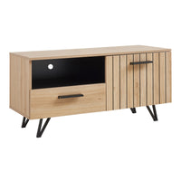 Mobile Porta TV Noppen ad Anta con Cassetto 100 x 38 x 49 cm - Effetto Rovere [en.casa]