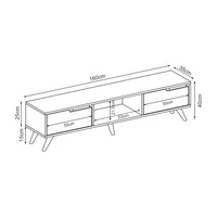 Mobile TV Kullila con Vano Centrale Aperto e Ante a Ribalta - Nero [en.casa]