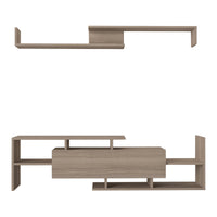 Set Liksefte di Mobile Porta TV e Mensola da Parete - Effetto Rovere [en.casa]