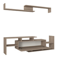 Set Liksefte di Mobile Porta TV e Mensola da Parete - Effetto Rovere [en.casa]