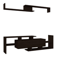 Set Liksefte di Mobile Porta TV e Mensola da Parete - Nero [en.casa]