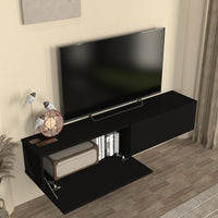 Mobile TV da Parete Nolven con 2 Ante a Ribalta 160 x 32 x 30 cm - Nero [en.casa]