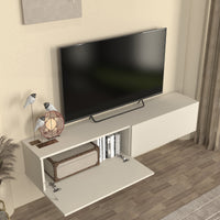 Mobile TV da Parete Nolven con 2 Ante a Ribalta 160 x 32 x 30 cm - Greige [en.casa]