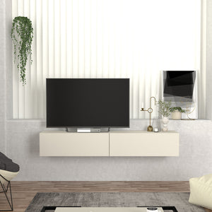 Mobile TV da Parete Nolven con 2 Ante a Ribalta 180 x 32 x 30 cm - Greige [en.casa]