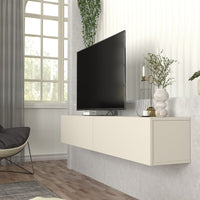 Mobile TV da Parete Nolven con 2 Ante a Ribalta 180 x 32 x 30 cm - Greige [en.casa]