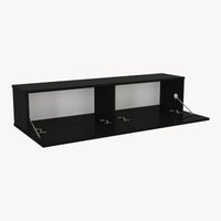 Mobile TV da Parete Nolven con 2 Ante a Ribalta 135 x 32 x 30 cm - Nero [en.casa]