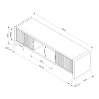 Mobile TV Lukkodso con 2 Ante e Vano Centrale Aperto 150x40x40 cm Effetto Rovere [en.casa]