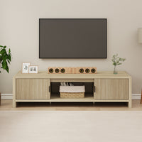 Mobile TV Lukkodso con 2 Ante e Vano Centrale Aperto 150x40x40 cm Effetto Rovere [en.casa]