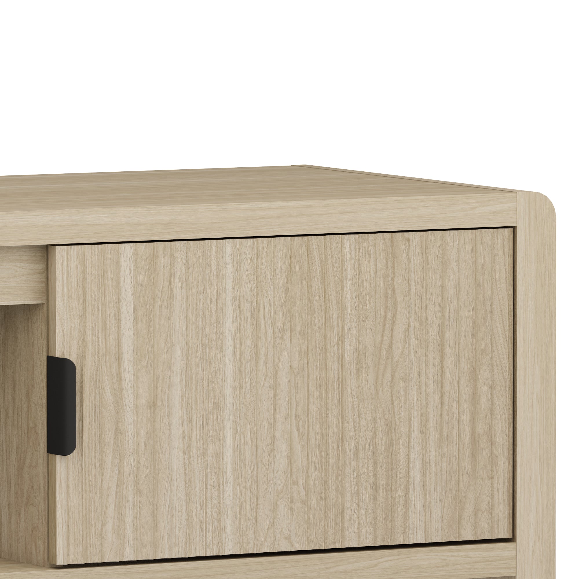 Mobile TV Lukkodso con 2 Ante e Vano Centrale Aperto 150x40x40 cm Effetto Rovere [en.casa]