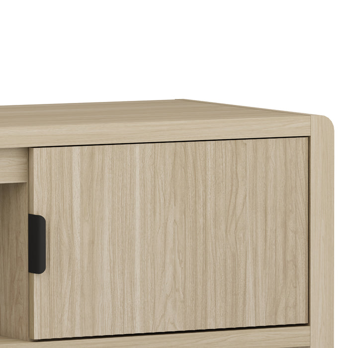 Mobile TV Lukkodso con 2 Ante e Vano Centrale Aperto 150x40x40 cm Effetto Rovere [en.casa]