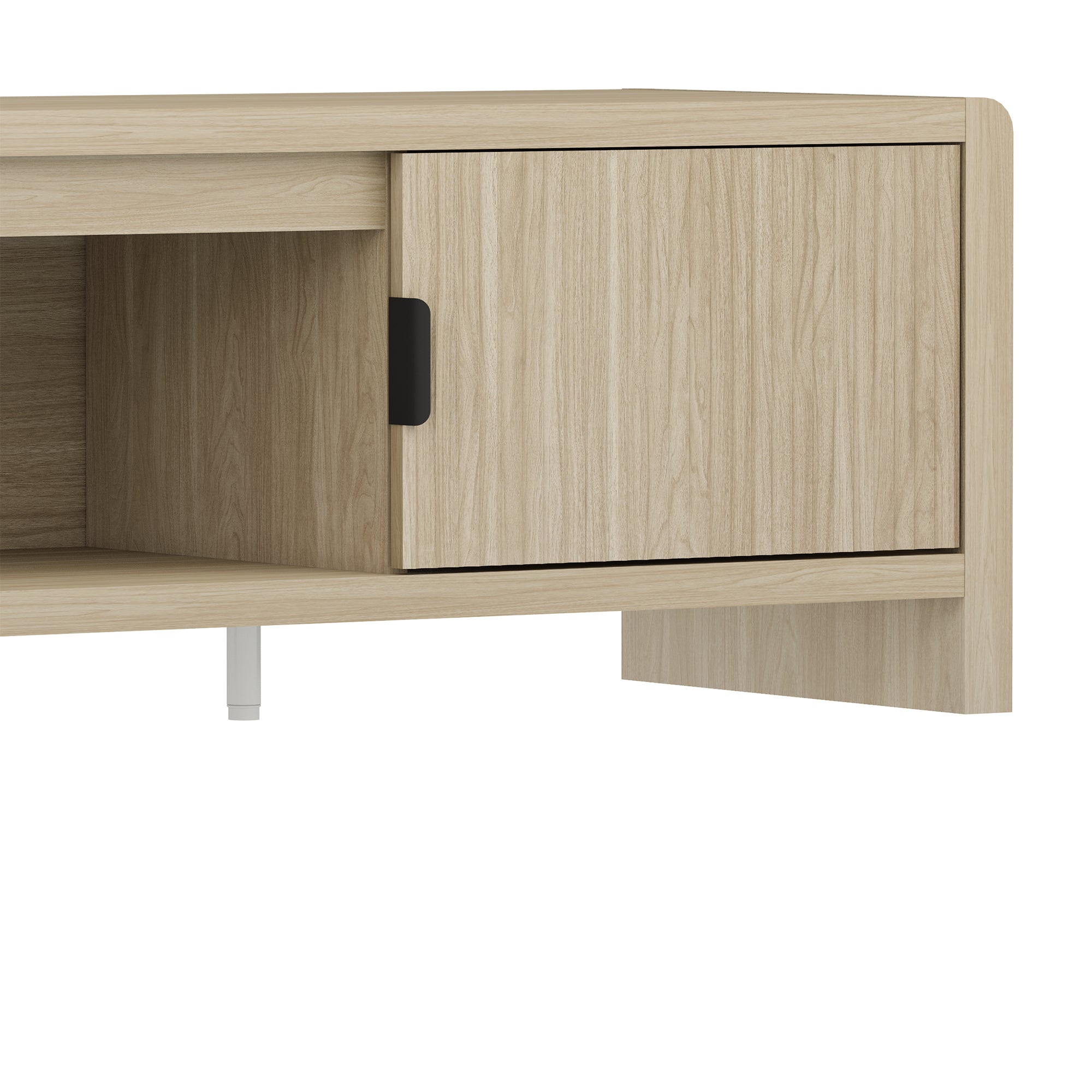 Mobile TV Lukkodso con 2 Ante e Vano Centrale Aperto 150x40x40 cm Effetto Rovere [en.casa]